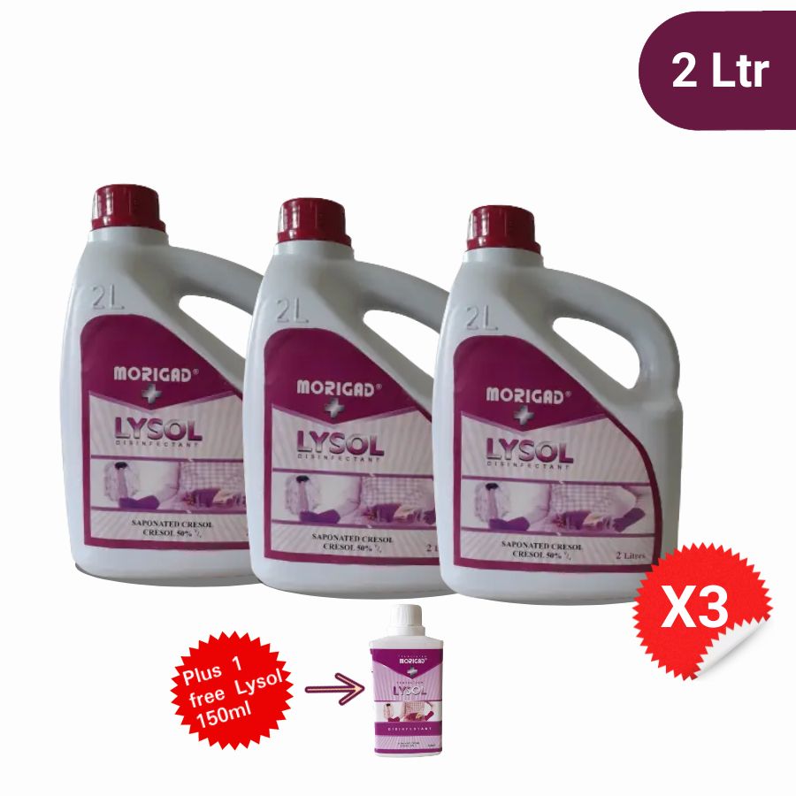 2Litres Lysol Hospital & Household Disinfectant X 3