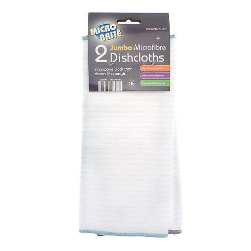 Jumbo Microfiber Dishcloths, 2-Pack, White