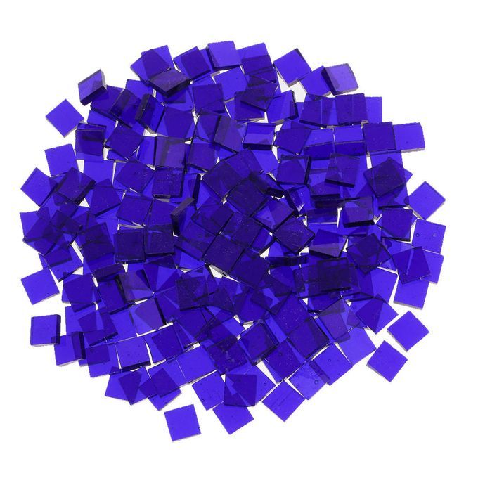 Lot Clear Glass Mosaic Tiles For DIY Crafts 10mm X 10mm Cobalt Blue