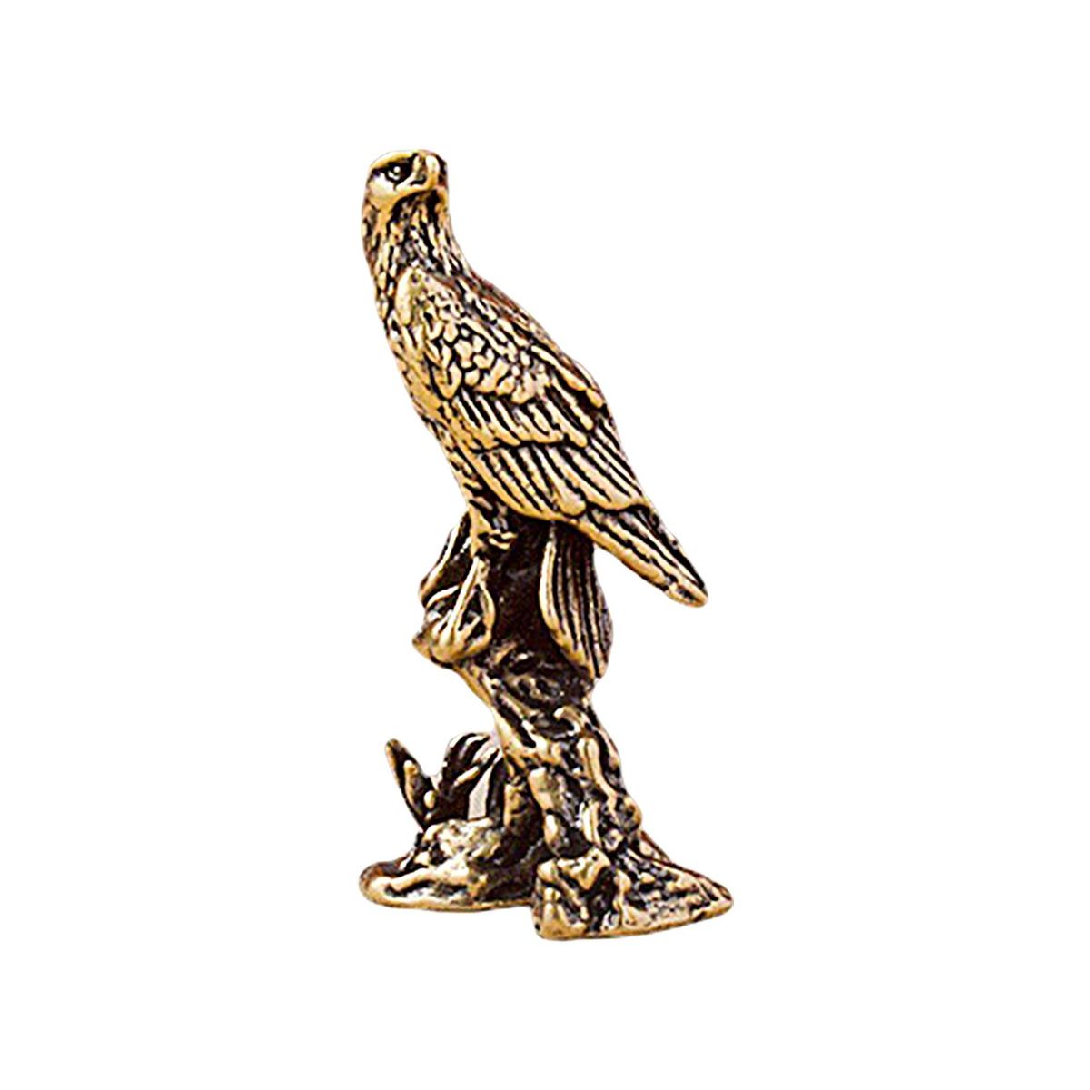 Brass Figurine Vintage Brass Eagle Miniature Sculpture Antique Bronze
