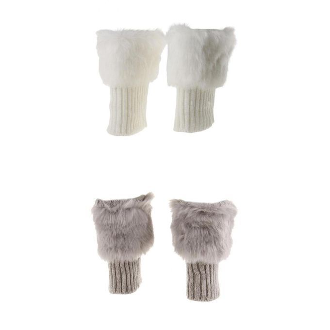 2 Pairs  Knit Boots Cuff  Trim Toppers Leg Warmer Boots Sleeves