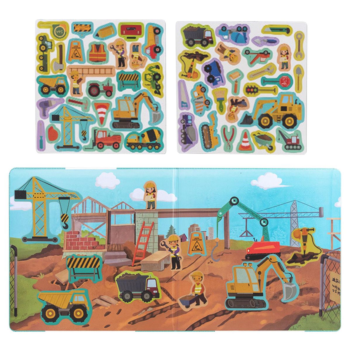 Cartoon Puzzle Toys Developmental Motor Skills Wood Construction Scene