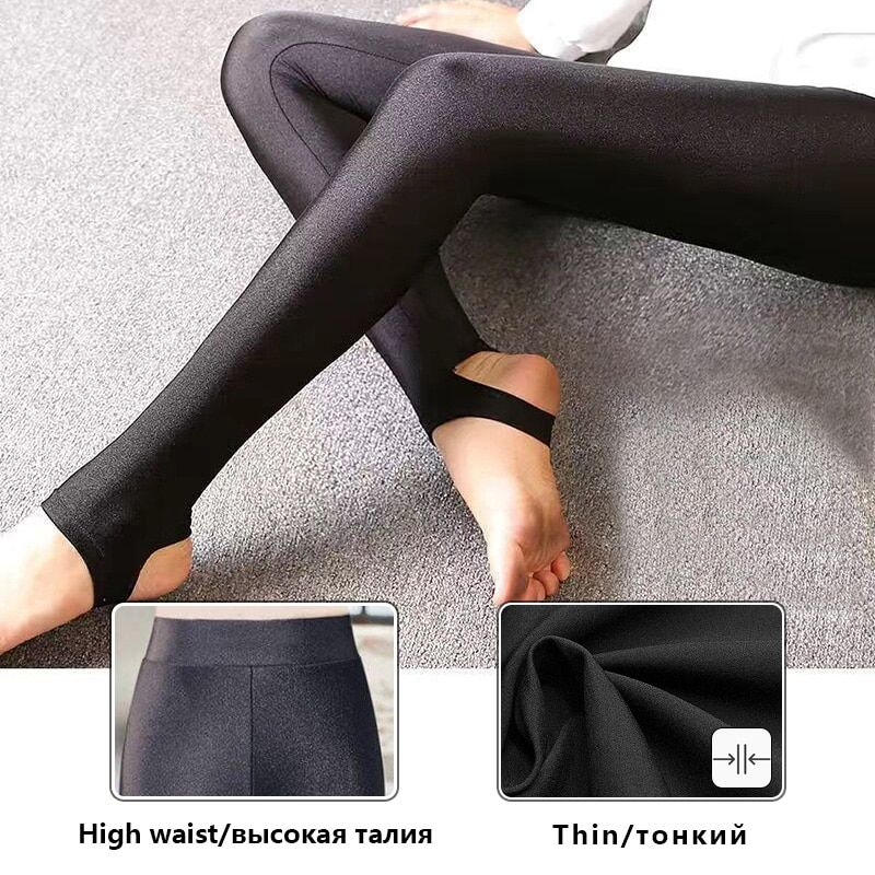 CHRLEISURE Women Winter Hose Tights Keep Warm Stockings Female Thermal  Hight Waist Leing-high Waist 1 Thin