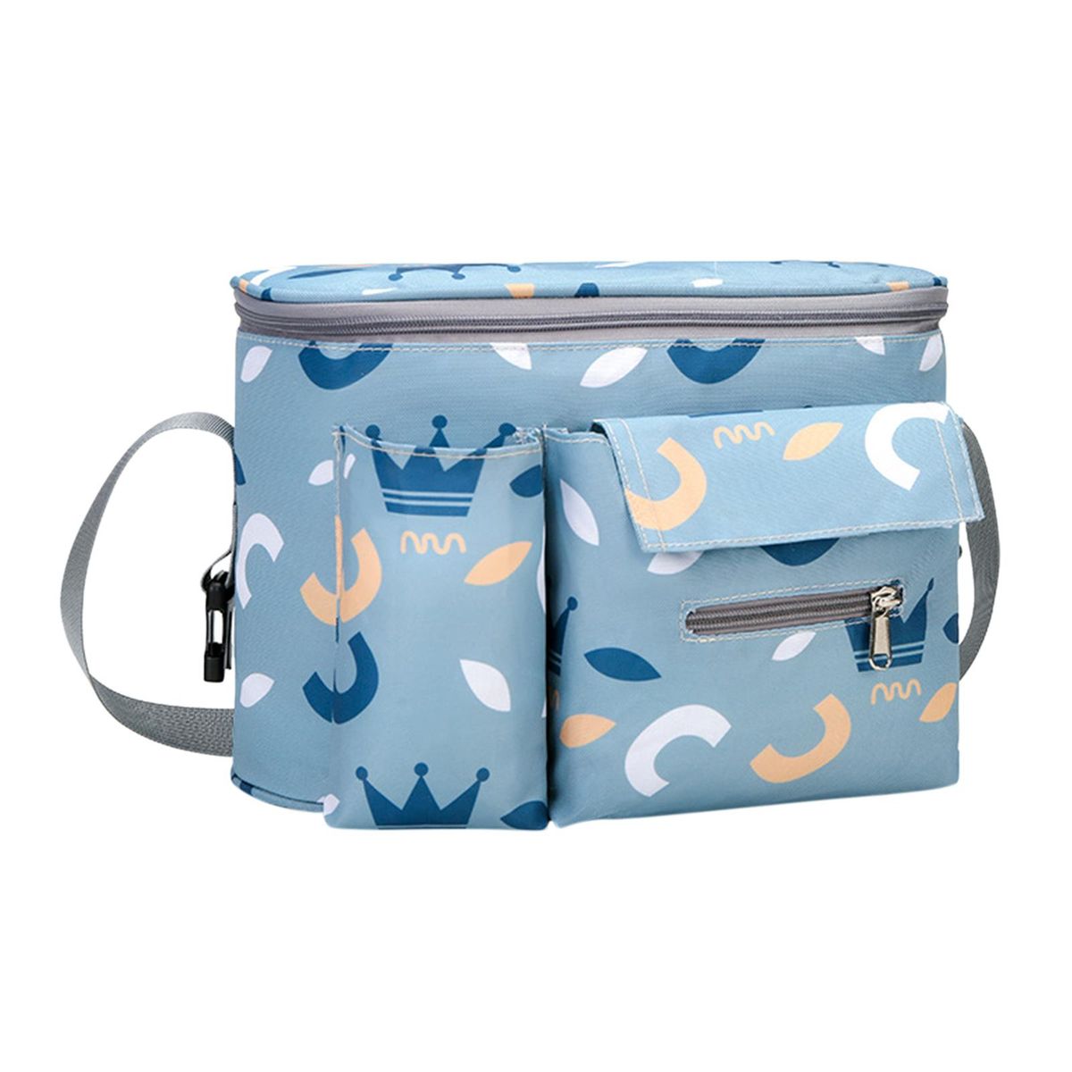 Baby Diaper Bag Tissue Dispenser Pocket Oxfordfabric Fits Most Blue