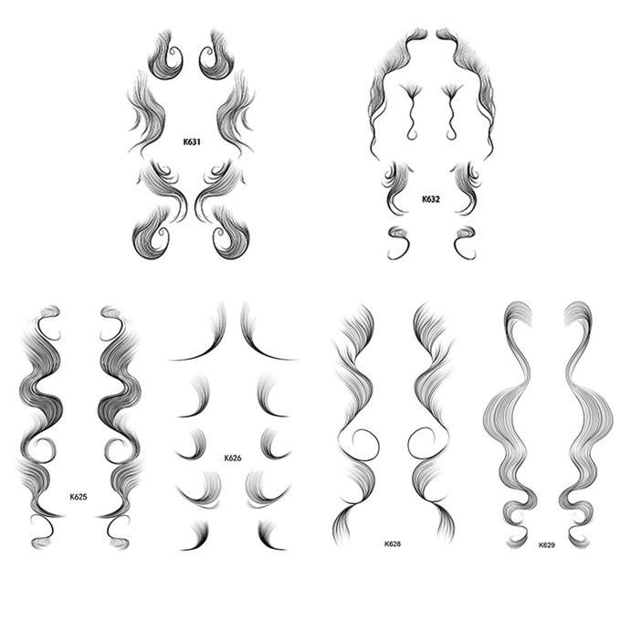 Temporary Baby Hair Tattoo Stickers 6 Types Waterproof