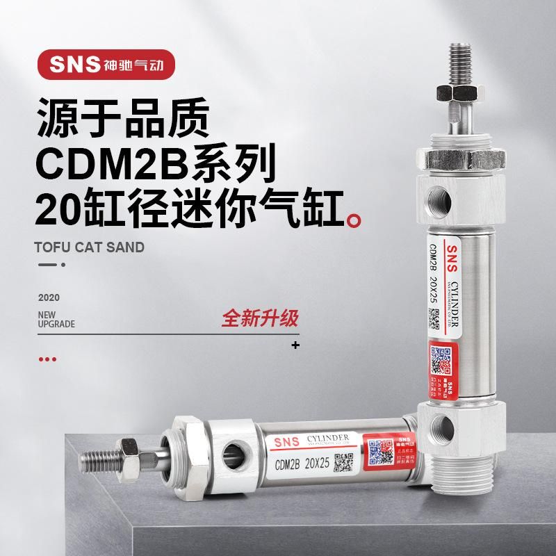 SNS Shenchi Stainless Steel Mini Cylinder Pneumatic Cdm2b20 * 25*50*75*100*125 * 150smc Small