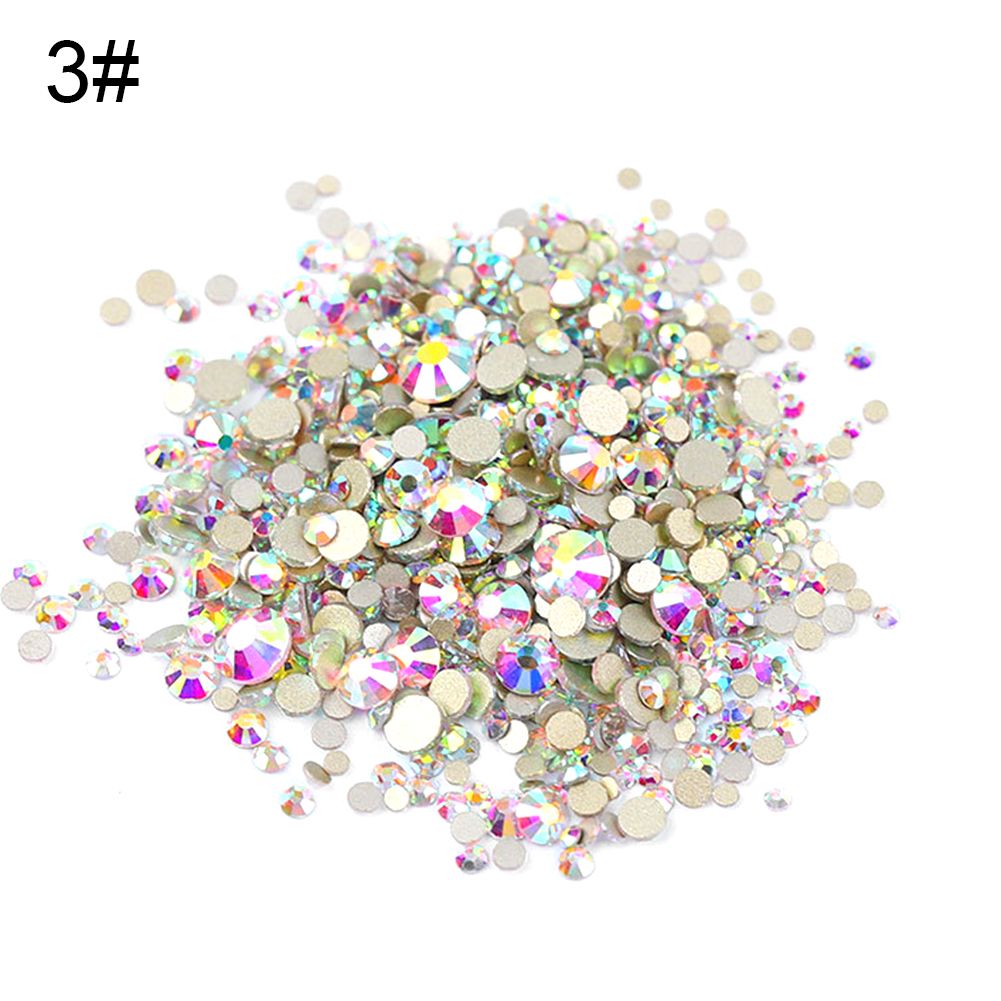 1440Pcs Glitter DIY 3D Flat Nail Art Rhinestone Sequins-3#