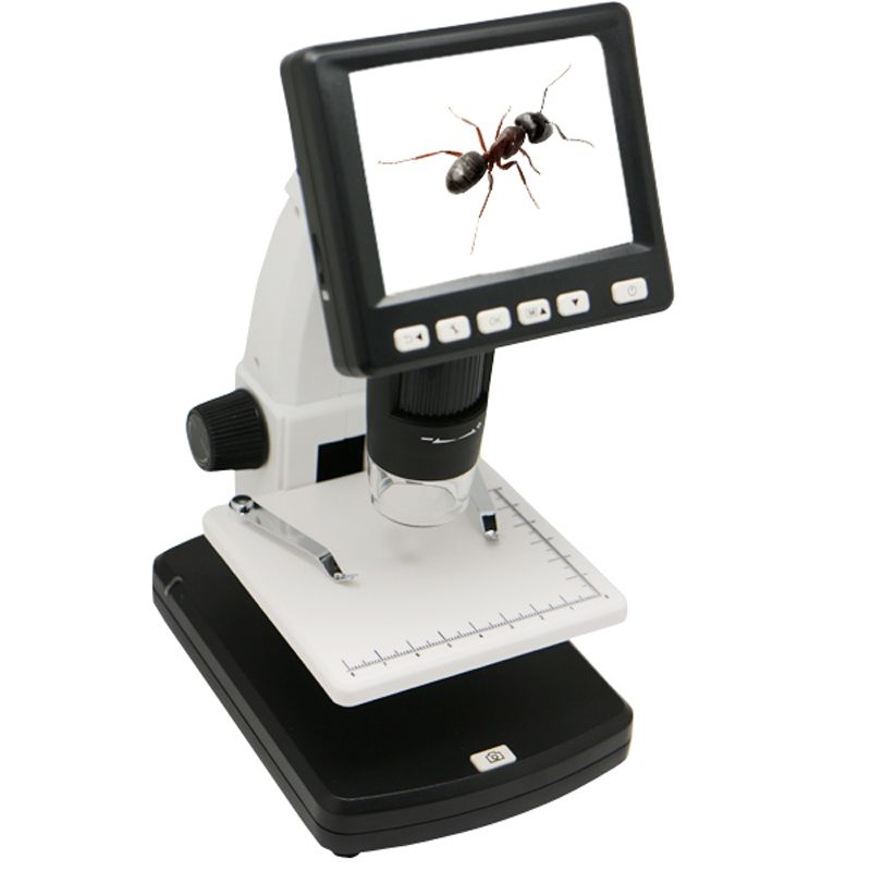 500X 5 Mega Pixels 3.5 Inch LCD Standalone Digital Microscope With 8 LEDs, Support TF Card Up To 32G (DMS-038M)(White)