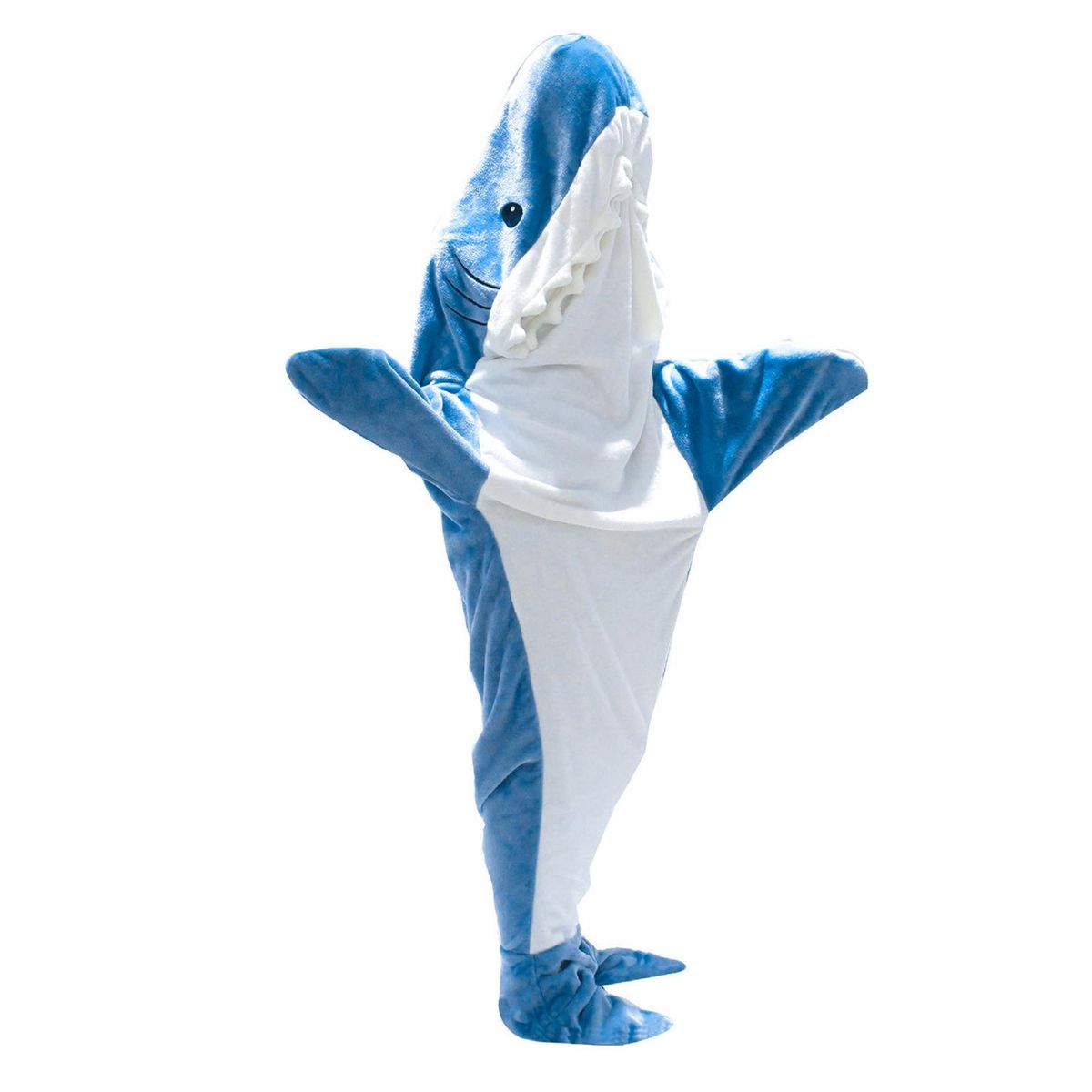 Hoodie Sleeping Bag Sharky Snuggle Cozy Flannel Hoodie for Shark Blue White
