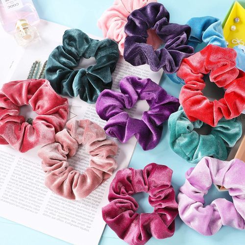 6 Pcs  Velvet Hair Scrunchies Elastic Hair Bands