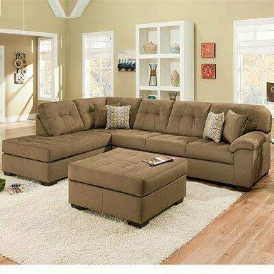 Brown 6 Seater L Shape Fabric Sofa (Delivery To Lagos Only)