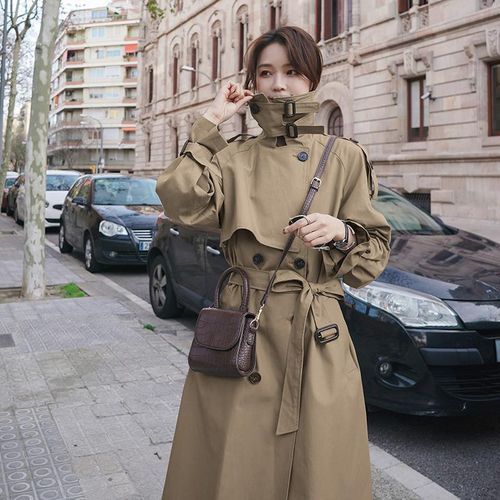 British Classic Maxi Long Trench Coat For Women Windbreaker  Lingerie Woman Clothes Plus Size Vintage Tunic With Belt Chic ZA