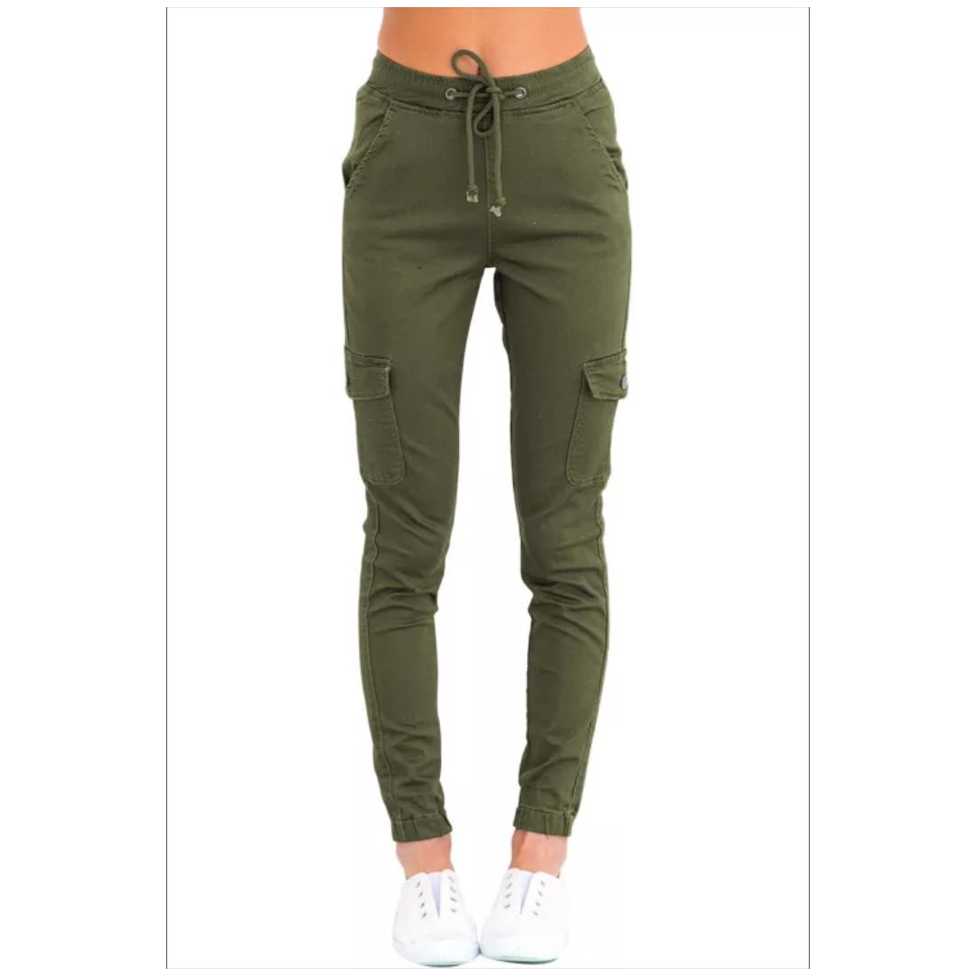 Mfed Olive Green Drawstring Ankle Pocket Denim Jeans
