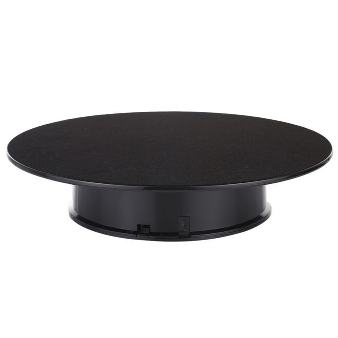 25cm 360 Degree Electric Rotating Turntable Display Stand Video Shooting Props Turntable For Photography, Max Load 3kg, Powered By Battery(Black)