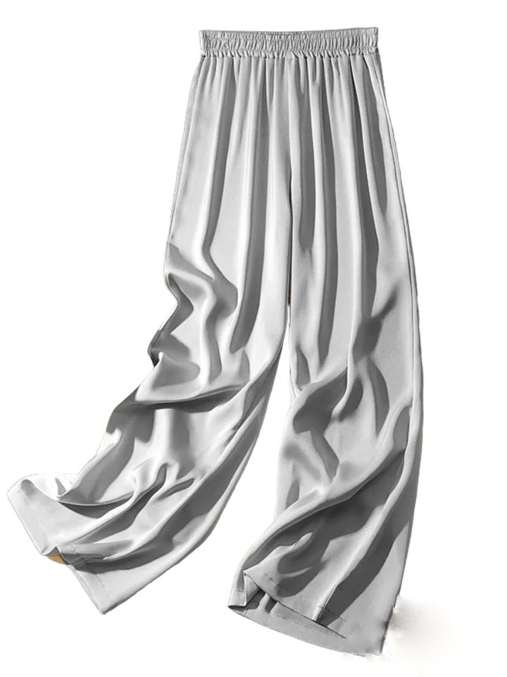 Uk Ash Perfect Flare Wide Leg Shiny Satin Silk Palazzo Pant With An Elastic Waist