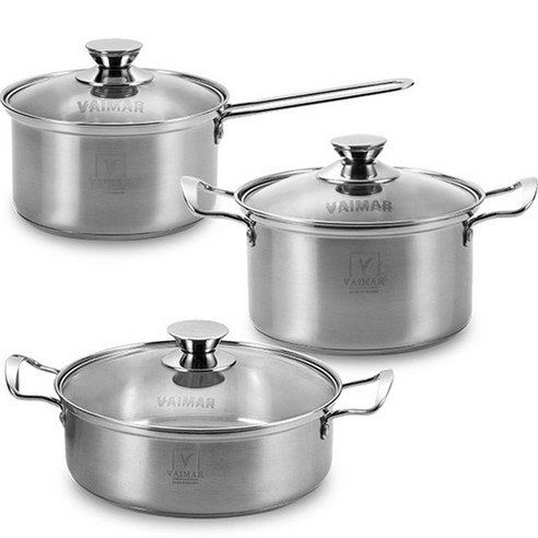 Weimar Induction Coco Stainless Steel Pot Set Of 3