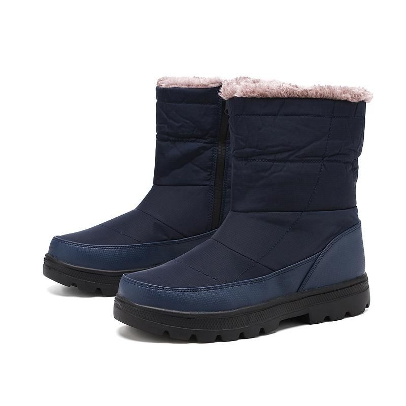 Zipper Non Slip Cotton Padded Shoes