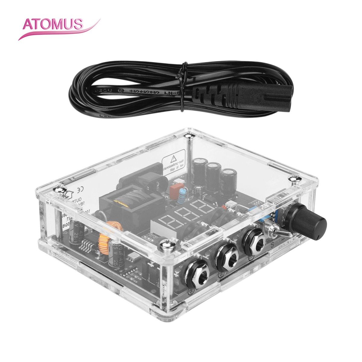 ATOMUS Tattoo Power Supply Voltage Stabilizer Regulator Transformer Colorful LEDs Digital Display For Tattoo Machine