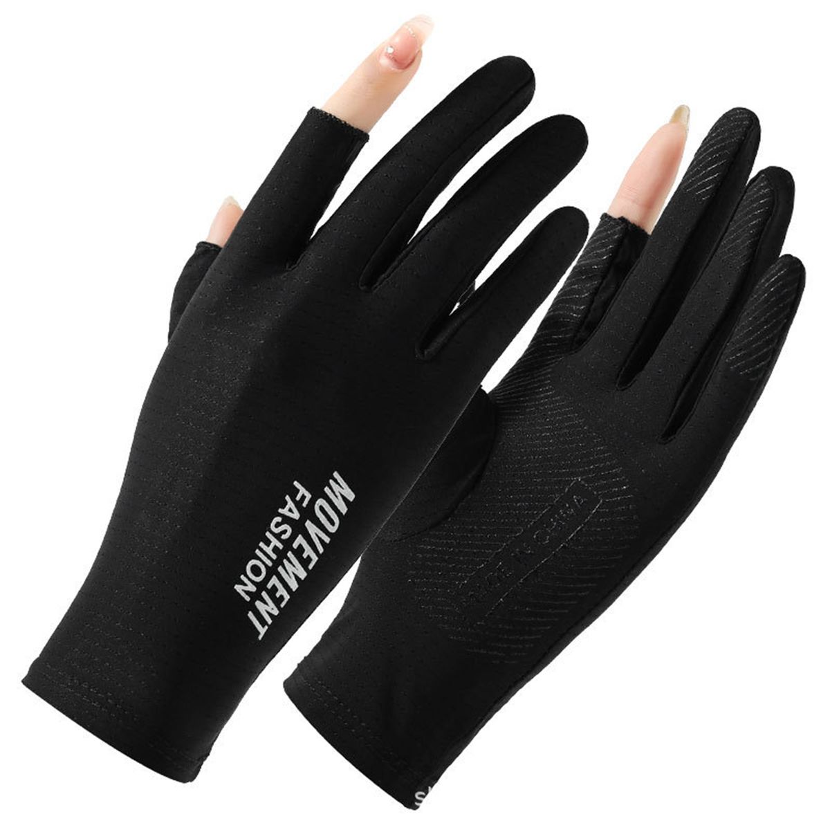 1 Pair Outdoor Gloves High Friction Touch Screen Black