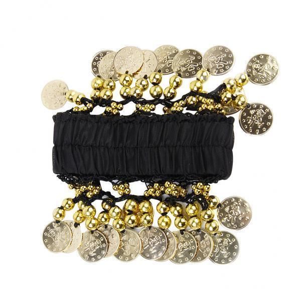 6X Belly Dance Arm Ankle Cuff Wrist Bracelet W/ 24 Golden Coins -