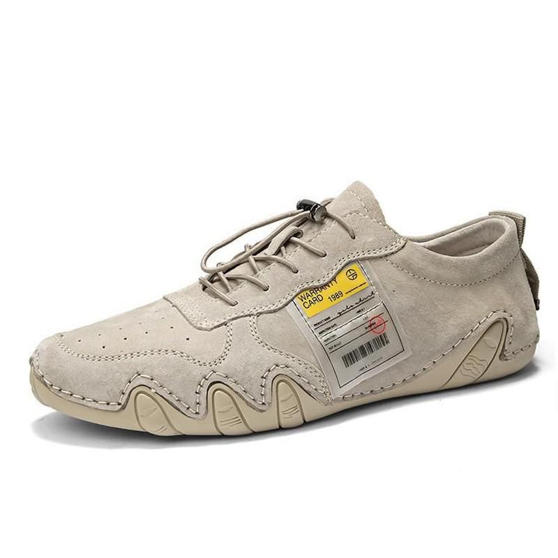 (98808-Khaki)Men Shoes Suede Leather Casual Shoes From Italian Luxury Brand Driving Shoes Moccasins