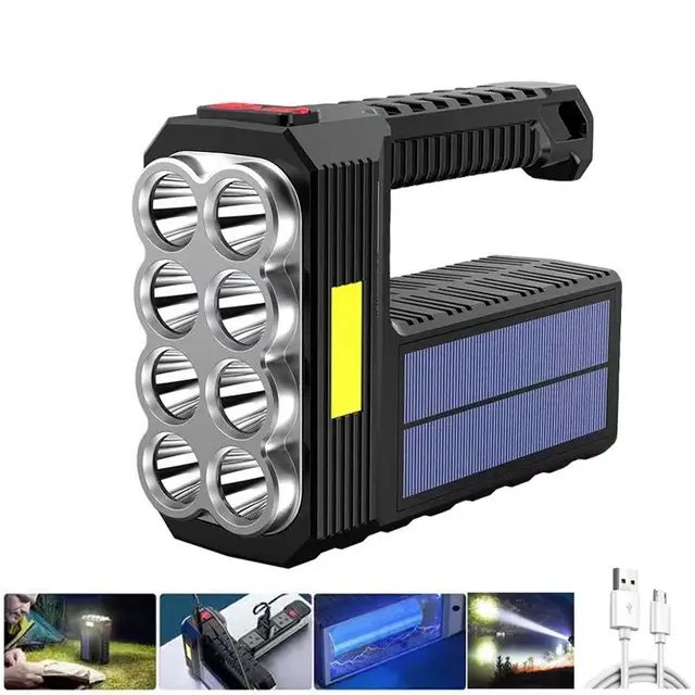 Torch Light/ Security Flashlight Solar/ USB Rechargeable COB LED