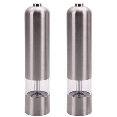 Stainless Electric Automatic Pepper Mills Salt Grinder 2pcs