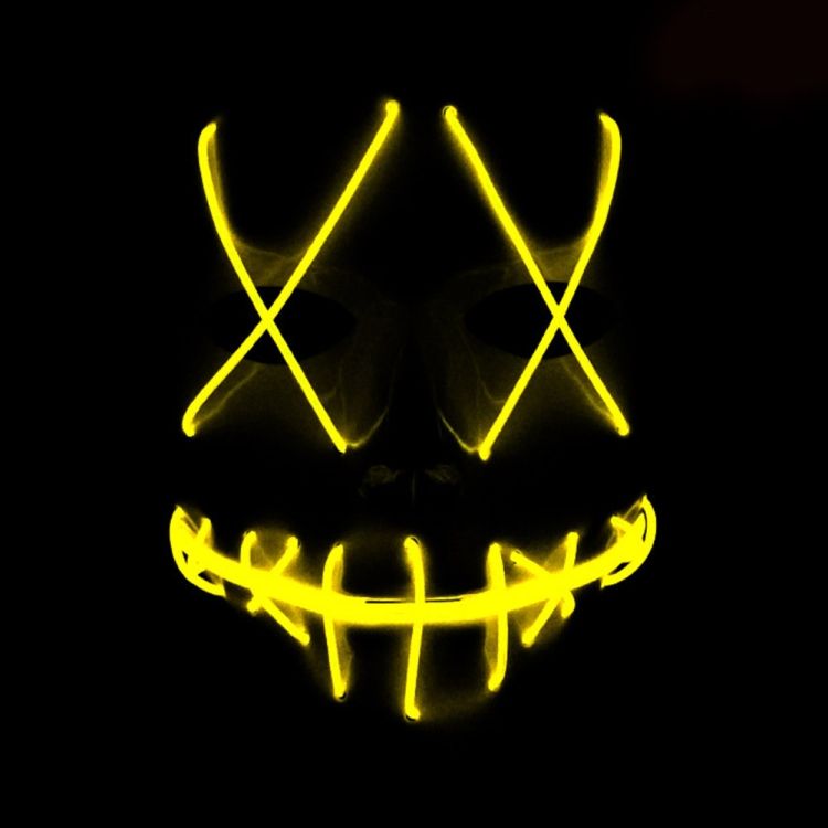 For Halloween Halloween Terror Ghost Cosplay Mask LED Luminous Flash Mask