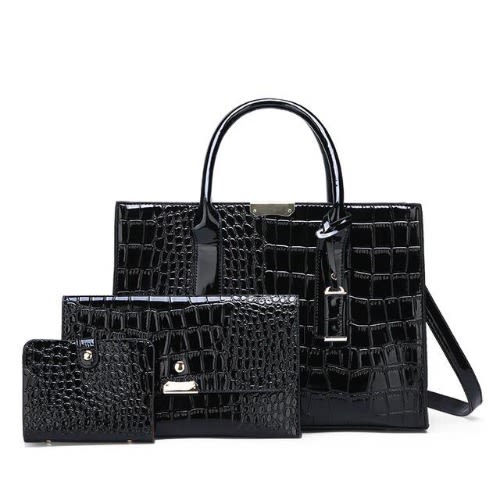 Ladies Bag -- Set Of 3- Black