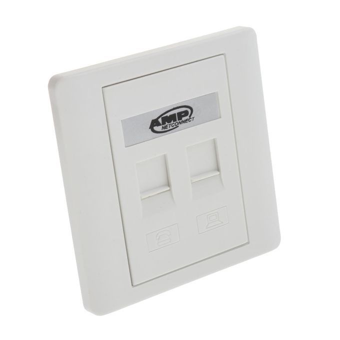 2 Port Wall Outlet Face Plate 1 Way /RJ11 Network Ethernet   Keystone