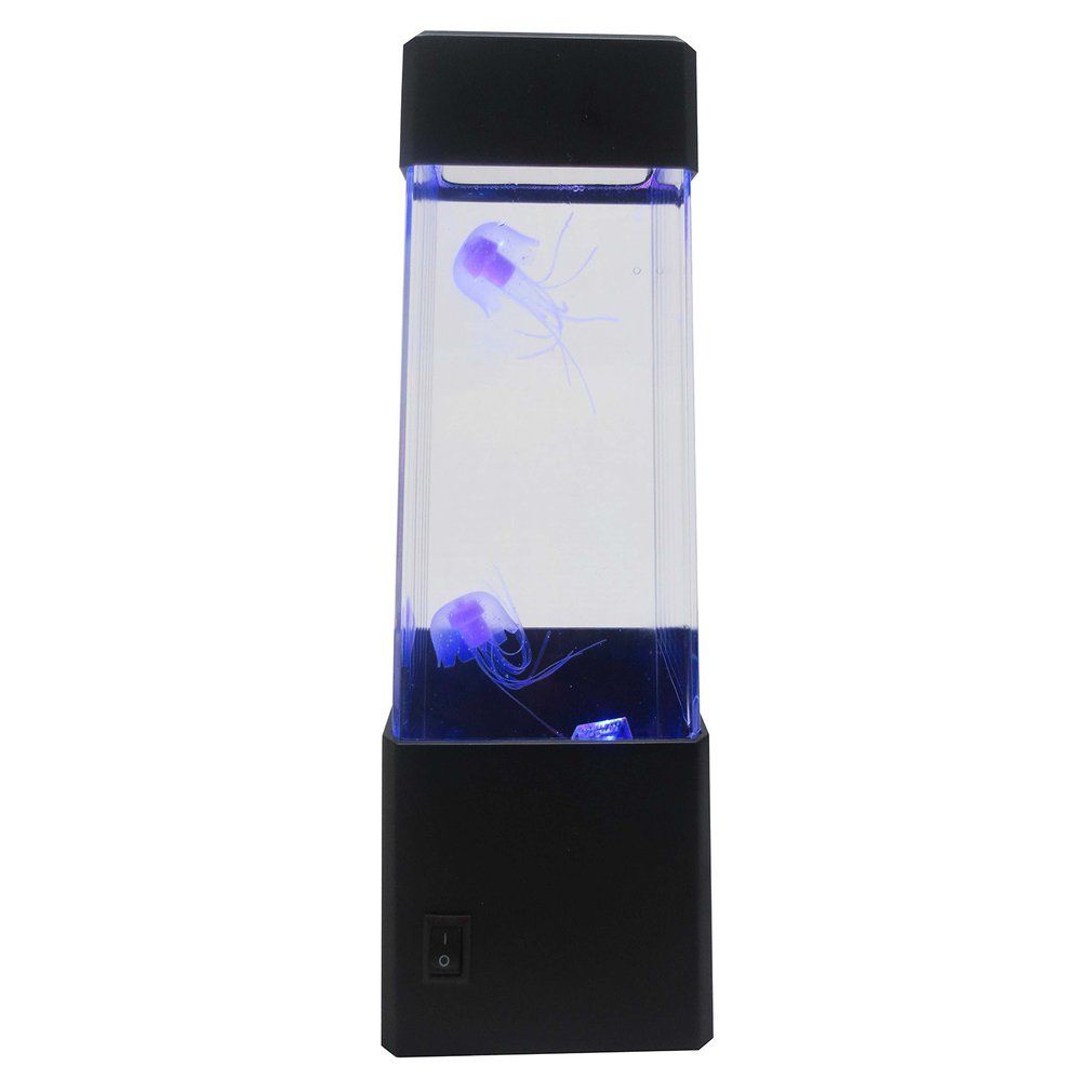 Jellyfish Water Aquarium Tank LED Lamp Relax Bedside Mood Light For Home Decor