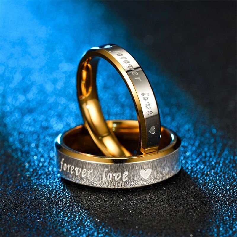 Forever Love Couple Ring Promise Ring 1+1 Men's And Women's Sizes Available