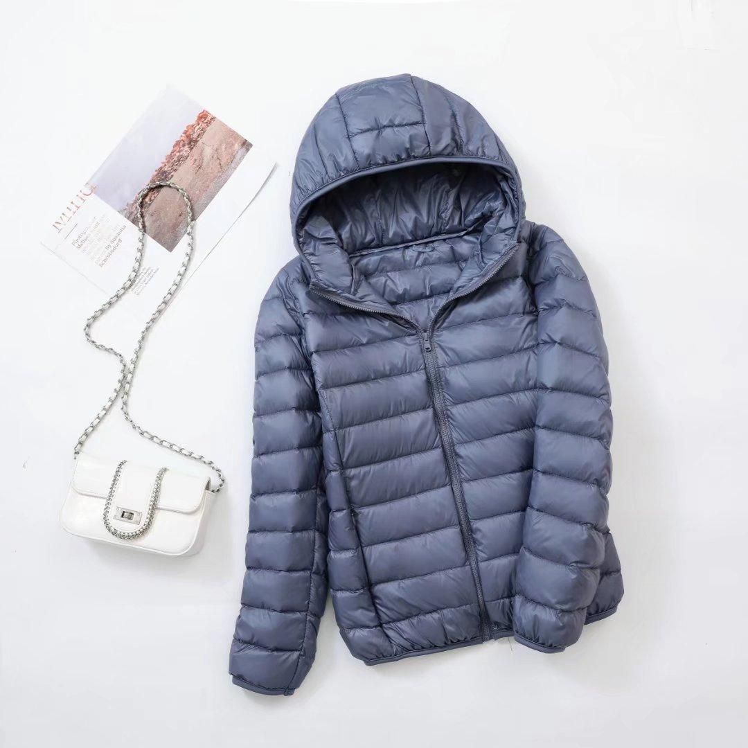 Fat Plus Size Light and Thin Down Coat for Women Lightweight Short Mid to Old Age Fat mm200 Korean