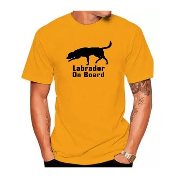 Labrador On Board Cotton T-shirt - Yellow