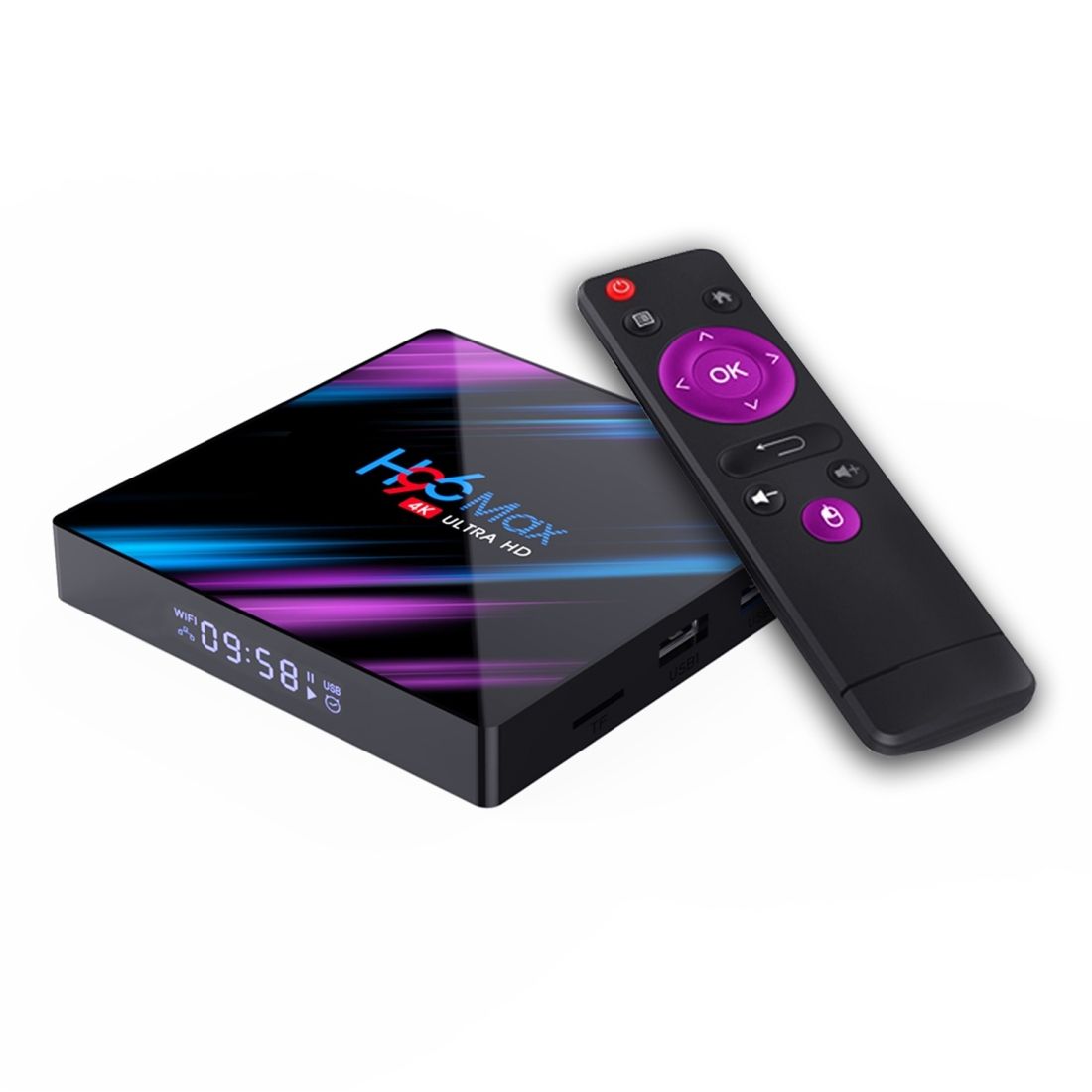 H96 Max-3318 4K Ultra HD Android TV Box With Remote Controller, Android 9.0, RK3318 Quad-Core 64bit Cortex-A53, WiFi 2.4G/5G, Bluetooth 4.0, EMMC 16G FLASH, 2GB SDRAM