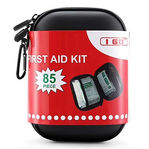 I GO 85 Pieces Hard Shell Mini Compact First Aid Kit Small P