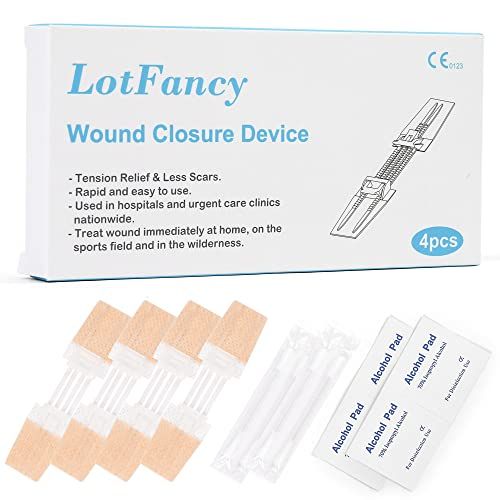 LotFancy Emergency Laceration Closures 4Count Surgical Sutur