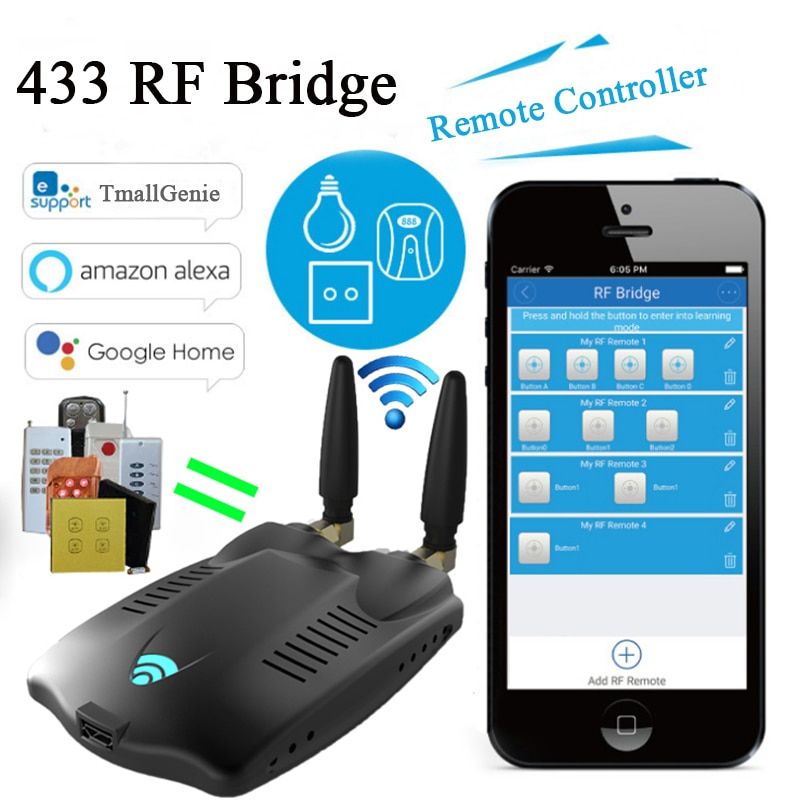 RF Bridge Wifi- 433 Wireless Smart Home Universal Curtain