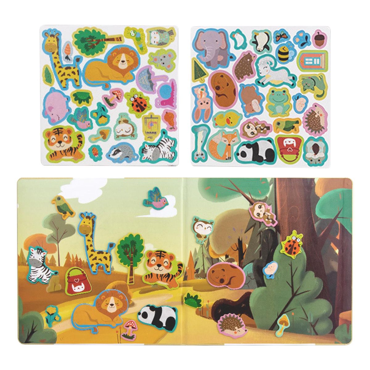 Cartoon Puzzle Toys Interactive Animal World Scene