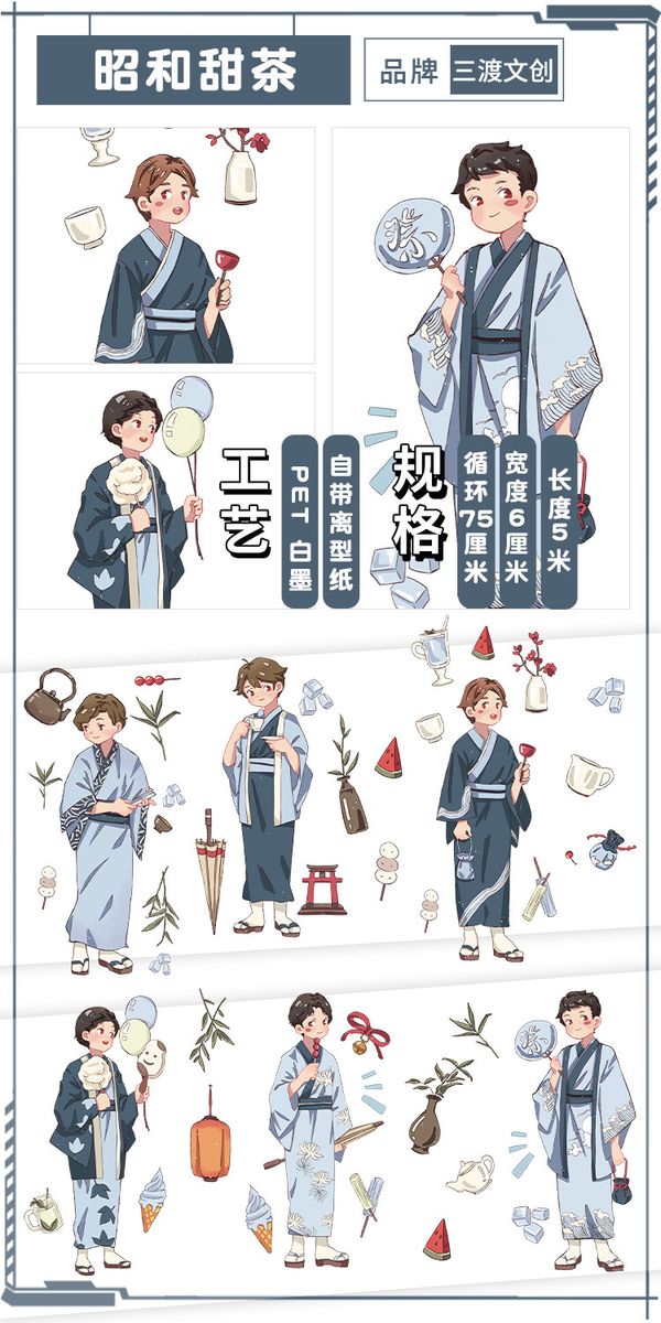 5 Meter Tape New Pet Washi Girl Style Character Landscape