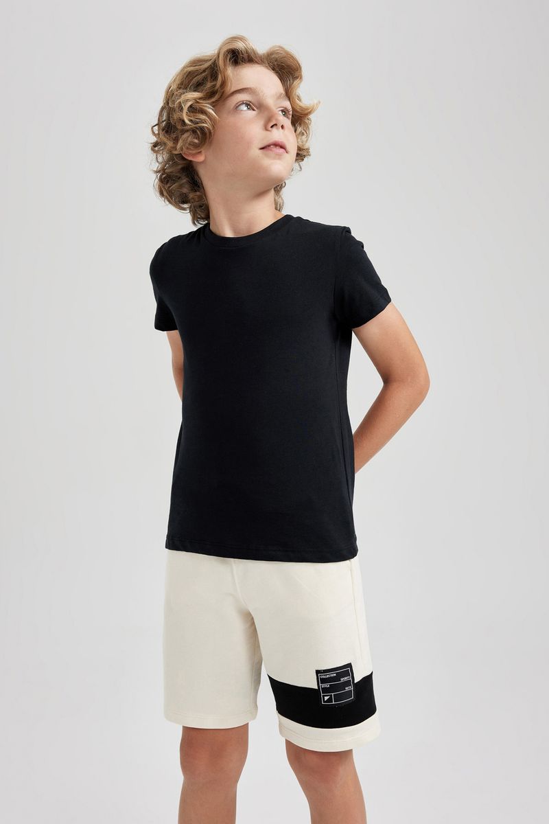 Boy Casual Regular Fit Knitted Short - Ecru