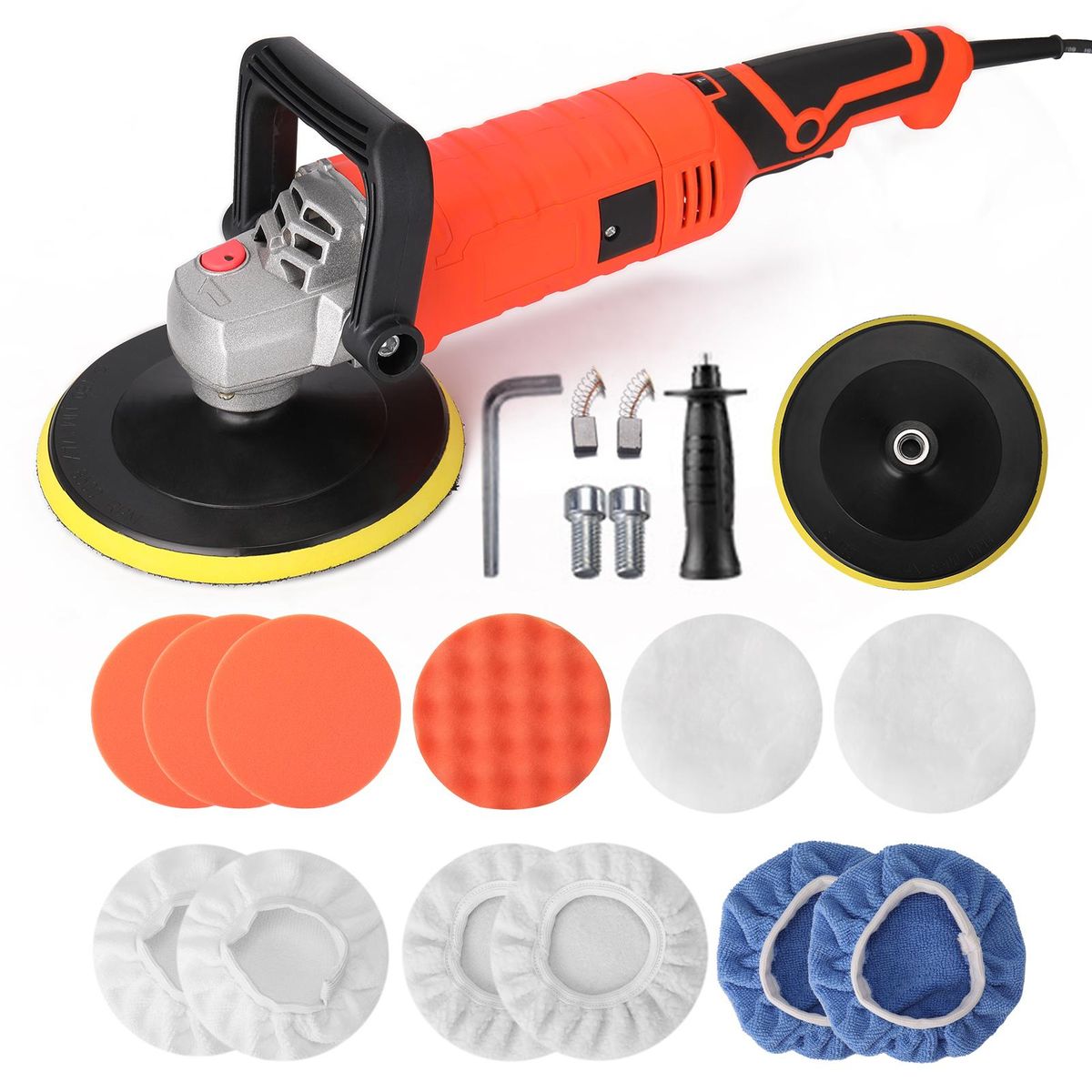 1580W 110 V 7 Level Speed Adjustable 180mm Disc Car Electric Polisher Waxing Machine Automobile Furniture Utility Polishing Tool