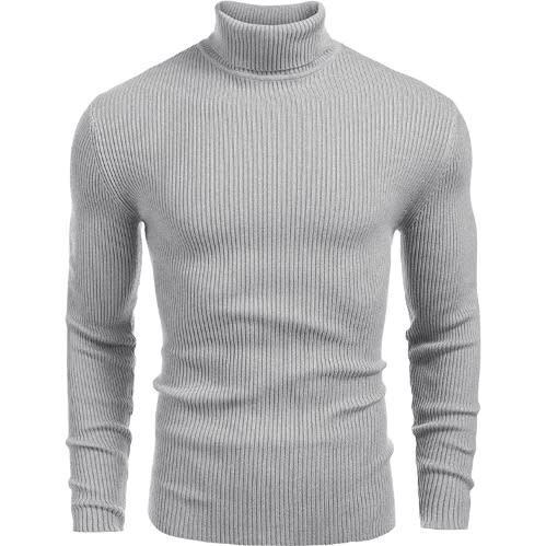 Unisex Long Sleeve Turtleneck T-shirt - Grey