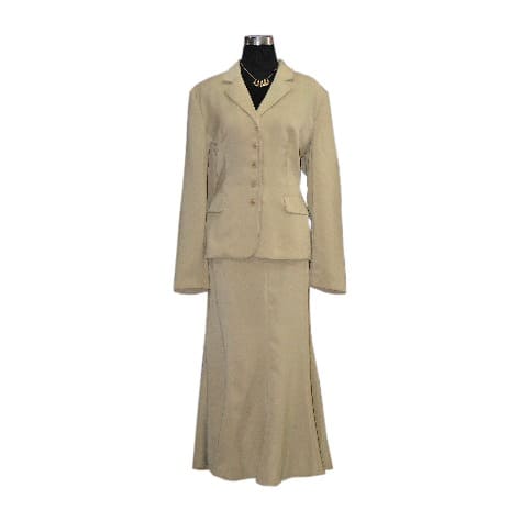 Women's Midi 2-Piece Skirt Suit - Beige