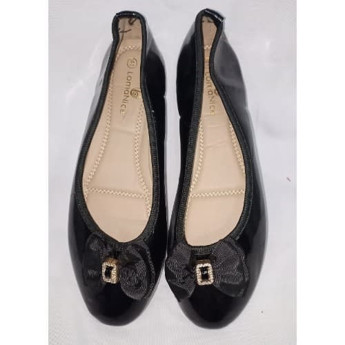Patent Leather Female Slip On Shoe - Black