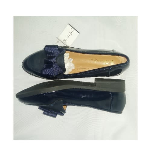 Patent Leather Trendy Loafers - Blue