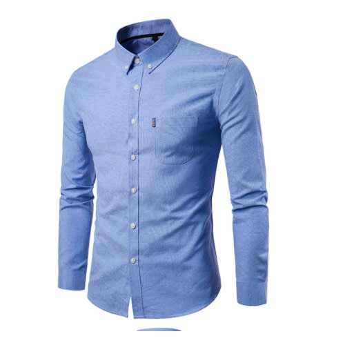 Men's Long-Sleeved Shirt - Blue