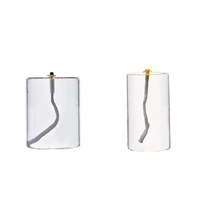 2pcs Clear Glass Oil Candle Oil Lamp  Wedding Decoration Gift