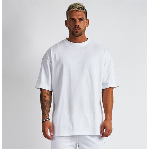 Men Plain Oversized  Tshirt - White