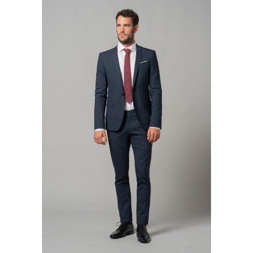 Men's Fitted Suit: Light Navy Blue